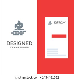 Antivirus, Computer, Firewall, Network, Security Grey Logo Design and Business Card Template