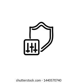 Antivirus control line icon. Shield, settings, firewall. Data security concept. Vector illustration can be used for topics like information security, internet, privacy