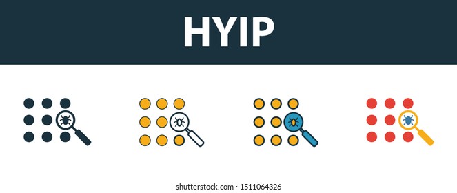 Anti-Virus Detecting icon set. Four elements in diferent styles from icons collection. Creative anti-virus detecting icons filled, outline, colored and flat symbols.