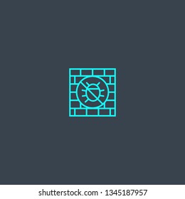 antivirus firewall concept blue line icon. Simple thin element on dark background. antivirus firewall concept outline symbol design. Can be used for web and mobile UI/UX