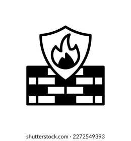 Icono de Firewall antivirus en vector. Logotipo