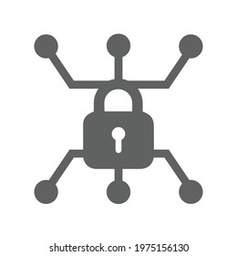 Antivirus, firewall, security icon. Gray vector graphics.