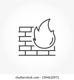 Antivirus firewall vector out line icon