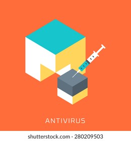 Antivirus, flat style, colorful, vector icon for info graphics, websites, mobile and print  media.