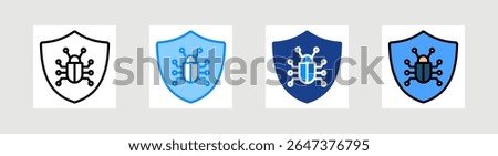 Antivirus Icon Collection Set Multiple Style