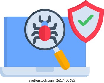 Antivirus Icon Flat Vector Illustration