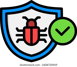 Antivirus Icon Lineal Color Vector Illustration