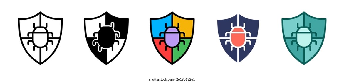 Antivirus Icon Multiple Vector Illustration