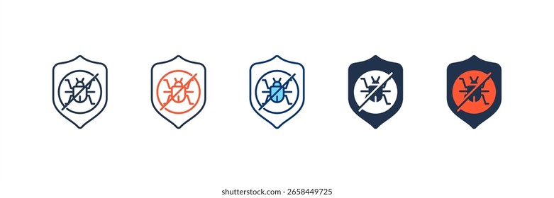 Conjunto de iconos de antivirus colección de varios estilos