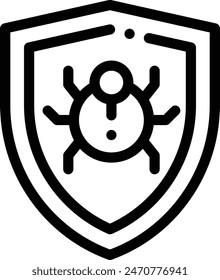 antivirus icon. Thin Linear Style Design Isolated On White Background