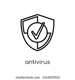 Antivirus icon. Trendy modern flat linear vector Antivirus icon on white background from thin line Internet Security and Networking collection, editable outline stroke vector illustration