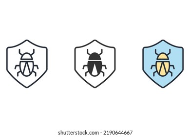 Antivirus icons  symbol vector elements for infographic web