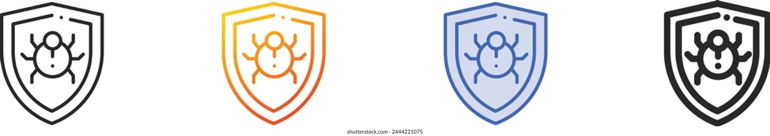 antivirus icon.Thin Linear, Gradient, Blue Stroke and bold Style Design Isolated On White Background