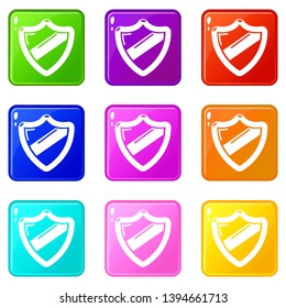 Antivirus installationicons set 9 color collection isolated on white for any design