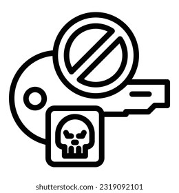 Antivirus key icon outline vector. Secure data. Safety privacy