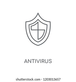 Antivirus linear icon. Antivirus concept stroke symbol design. Thin graphic elements vector illustration, outline pattern on a white background, eps 10.