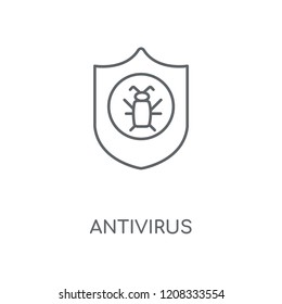 Antivirus linear icon. Antivirus concept stroke symbol design. Thin graphic elements vector illustration, outline pattern on a white background, eps 10.