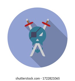 Antivirus Logo lange Schatten Symbol. Einfache farbige Vektorgrafik von Viren- und Antivirensymbolen für i und ux, Website oder mobile Anwendungen