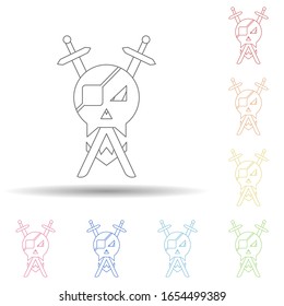 Antivirus logo in multi color style icon. Simple thin line, outline vector of virus antivirus icons for ui and ux, website or mobile application