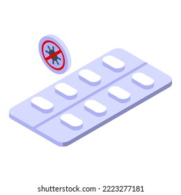 Antivirus pill icon isometric vector. Medicine virus. Health person