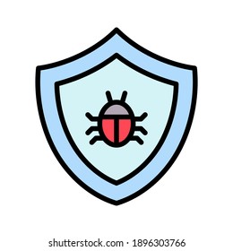 Antivirus, protección, imagen vectorial de icono de escudo. También se puede usar para la ciberseguridad. Idóneo para aplicaciones web, aplicaciones móviles y medios impresos.