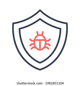 Antivirus, protection, shield icon vector image. Can also be used for cyber security. Suitable for use on web apps, mobile apps and print media.