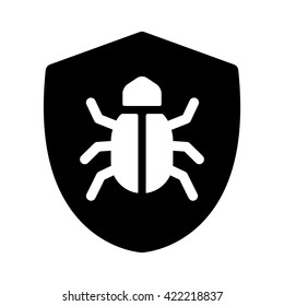 Antivirus protection / virus shield flat vector icon for apps and websites