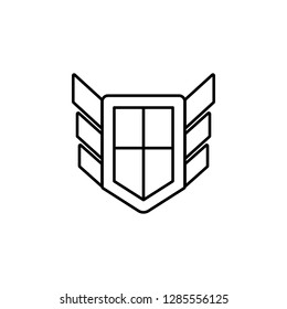 Antivirus protection virus shield line art vector icon for apps and websites Vector icon