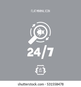 Antivirus service 24/7 - Minimal vector icon