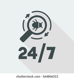 Antivirus service 24/7 - Minimal vector icon