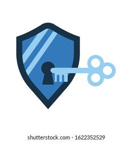 Antivirus shield security key icon