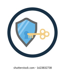 Antivirus shield security key icon