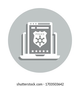 Antivirus software, best website security, browsing protection badge icon. Simpleglyph, flat vector of Internet security icons for ui and ux, website or mobile application