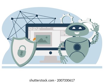 Antivirus Software Development. Malware, Computer Virus And Spyware, Industrial Cybersecurity, Cybersecurity Risk Management Metaphors. Vector Isolated Concept Metaphor Illustrations