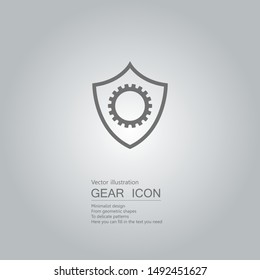 Antivirus software and gear. The background is a gray gradient.