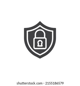 Antivirus system protection vector icon. filled flat sign for mobile concept and web design. Security shield with lock glyph icon. Symbol, logo illustration. Vector graphics