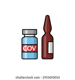 Antivirus vaccine doses in drawing style isolated vector. icon in trendy simple style isolated on white background. Symbol for your web site design, logo, app, UI. Vector illustration, EPS
