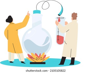 Antivirus vaccine. Scientists conducting scientific researches, laboratory assistants test tubes working in medical lab researchers making chemical experiments test liquids and equipment. Virus in lab
