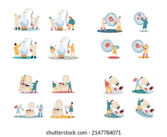 Antivirus vaccine. Scientists conducting scientific researches, laboratory assistants test tubes working in medical lab researchers making chemical experiments test liquids and equipment. Virus in lab