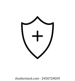 Antivirus vector icon. Anti virus flat sign design. Shield symbol pictogram. Protection shield icon. Guard sign. Defence sign. UX UI icon