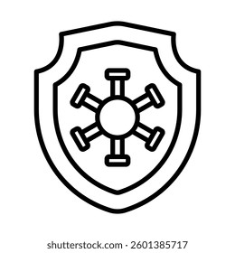 Antivirus Vector Line Icon Design