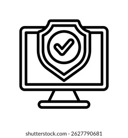 Antivirus Vector Lineal Icon On White Background.