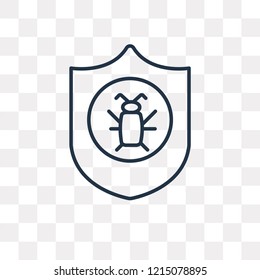 Antivirus vector outline icon isolated on transparent background, high quality linear Antivirus transparency concept can be used web and mobile