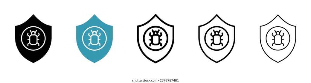 Antivirus vector thin line icon set. virus protect shield vector symbol. antibacterial immune support sign. germ protection vector thin line icon for web ui designs