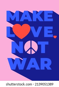 Antiwar Poster Make Love Not War Stock Vector (Royalty Free) 2139051389 ...