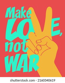 anti-war poster. make love, not war. Vector graphics