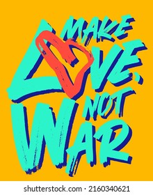 anti-war poster. make love, not war. Vector graphics