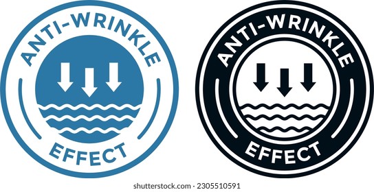 Anti-wrinkle effect logo badge design. Suitable for business, fashion, beauty and information for product label
