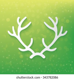 Antler concept on green background,vector
