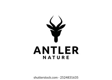 Antler chifre chifre logotipo design vetor premium